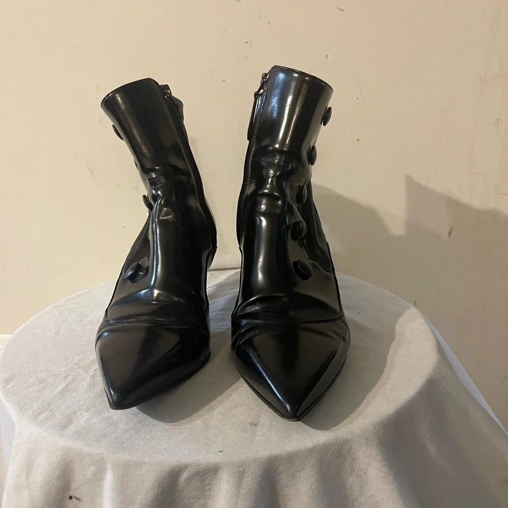 Alexander McQueen Pointy Cigarette Heel Ankle Boots - Picture 2 of 10